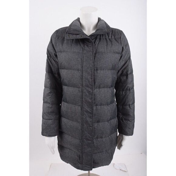Lands' End Womans Down Coat Puffer Jacket Size Small 6-8 Charcoal Gray - Picture 1 of 6